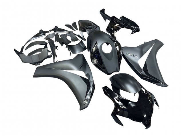Carenagens Moto Honda CBR1000RR 2008-2011 - Cinzento Preto Brilhante