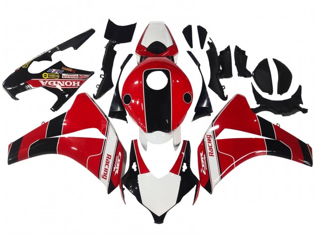 Carenagens Moto Honda CBR1000RR 2008-2011 - Vermelho Branco Preto Brilhante Corrida