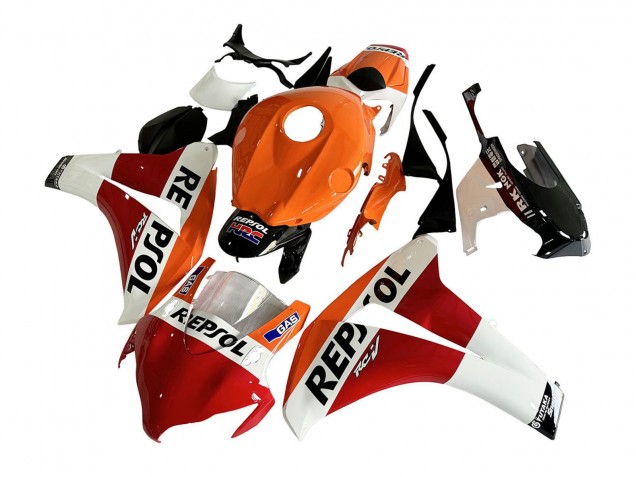 Carenagem Moto Honda CBR1000RR 2008-2011 - Laranja Branco Vermelho Preto Brilhante Repsol HRC