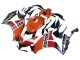 Carenagens Moto Honda CBR1000RR 2012-2016 - Laranja Branco Vermelho Repsol