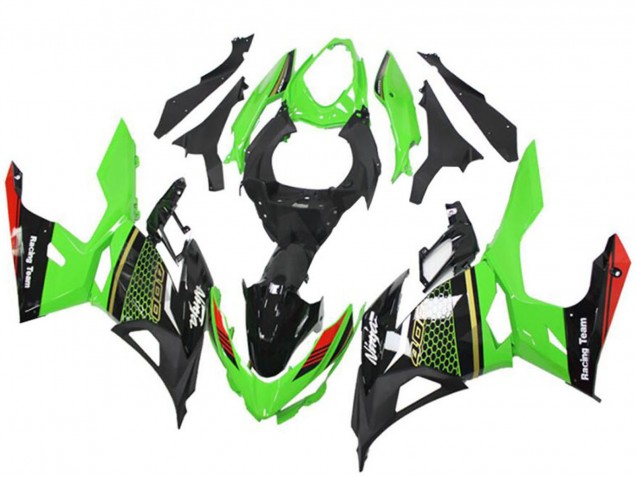 Carenagens Moto Kawasaki EX400 2018-2024 - Verde Vermelho Preto Honeycomb