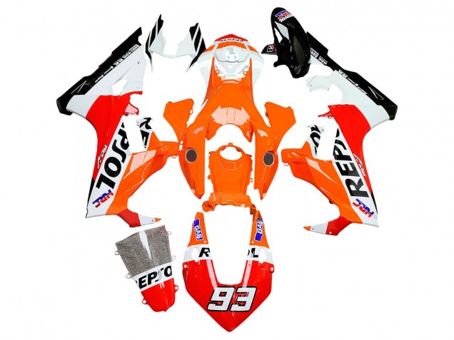 Carenagens Moto Honda CBR1000RR 2017-2023 - Branco Laranja Vermelho Preto Brilhante HRC Repsol 93