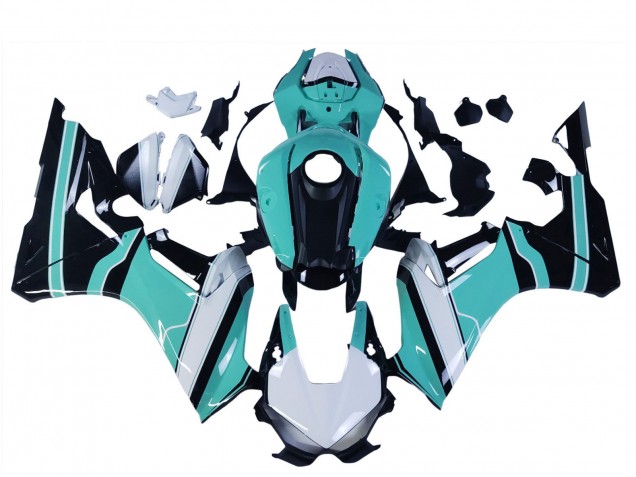 Carenagens Moto Honda CBR1000RR 2017-2023 - Branco Azul Claro Preto Brilhante