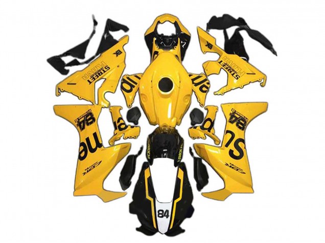 Carenagens Moto Honda CBR1000RR 2017-2023 - Amarelo Preto Brilhante Supreme 84