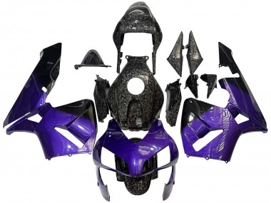Carenagens Moto Honda CBR600RR 2003-2004 - Roxo Preto Forjado Fibra de Carbono