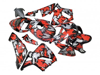 Carenagens Moto Honda CBR600RR 2005-2006 - Preto Vermelho Cinzento Camouflage