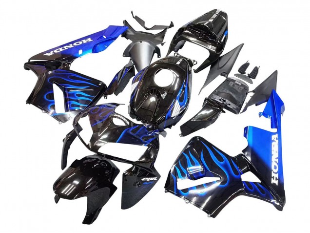 Carenagem Moto Honda CBR600RR 2005-2006 - Preto Brilhante Azul Chama