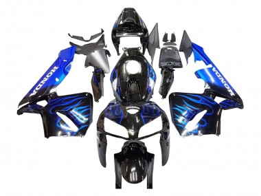Carenagem Moto Honda CBR600RR 2005-2006 - Preto Brilhante Azul Chama