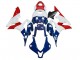 Carenagens Moto Honda CBR600RR 2007-2008 - Branco Azul Vermelho Estrela