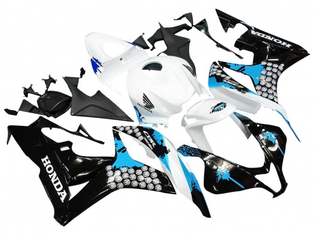 Carenagens Moto Honda CBR600RR 2007-2008 - Branco Azul Claro Preto Brilhante