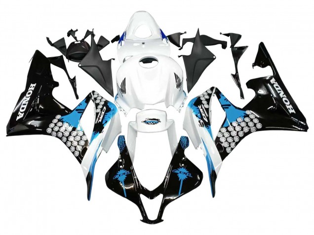 Carenagens Moto Honda CBR600RR 2007-2008 - Branco Azul Claro Preto Brilhante