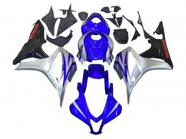 Carenagens Moto Honda CBR600RR 2007-2008 - Prata Azul Preto Brilhante Corrida