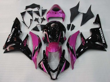 Carenagens Moto Honda CBR600RR 2007-2008 - Rosa Preto Brilhante Corrida