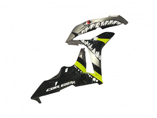 Carenagens Moto Honda CBR600RR 2007-2008 - Cinzento Fluorescent Amarelo Tubarão