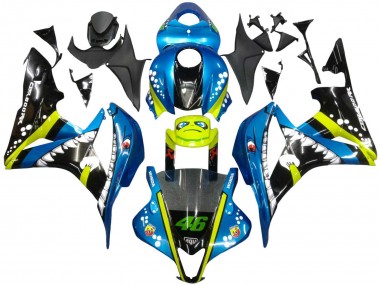 Carenagens Moto Honda CBR600RR 2007-2008 - Verde Amarelo Preto Brilhante Tubarão 46