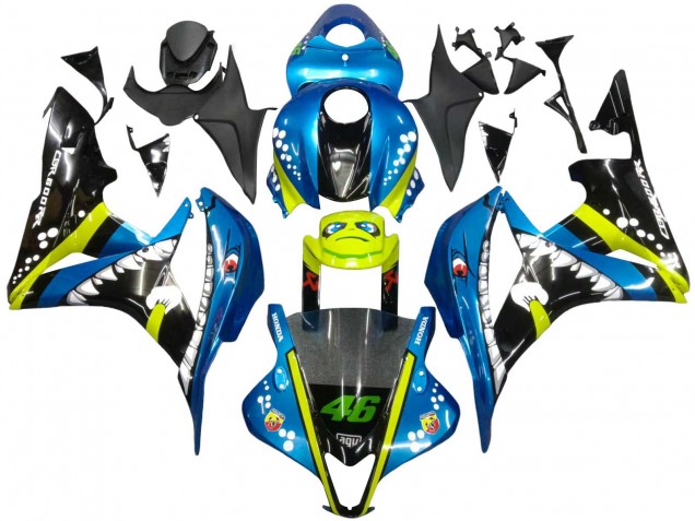 Carenagens Moto Honda CBR600RR 2007-2008 - Verde Amarelo Preto Brilhante Tubarão 46