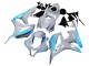 Carenagens Moto Honda CBR600RR 2007-2008 - Cinzento Brilhante Azul Claro
