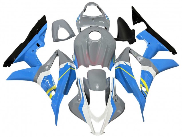 Carenagens Moto Honda CBR600RR 2007-2008 - Nardo Cinzento Azul Branco Preto Brilhante