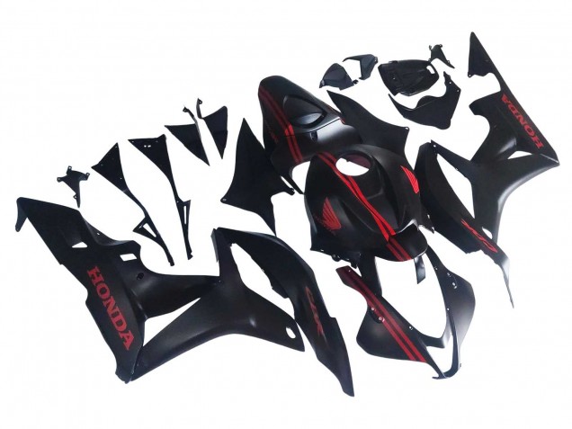 Carenagens Moto Honda CBR600RR 2007-2008 - Preto Fosco Vermelho