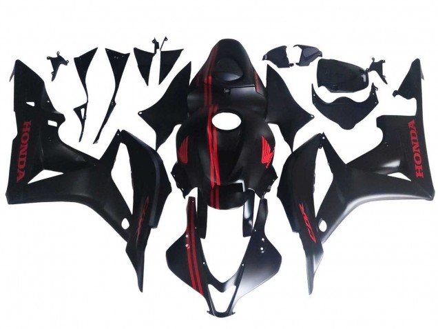 Carenagens Moto Honda CBR600RR 2007-2008 - Preto Fosco Vermelho