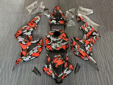 Carenagens Moto Honda CBR600RR 2007-2008 - Vermelho Cinzento Camouflage