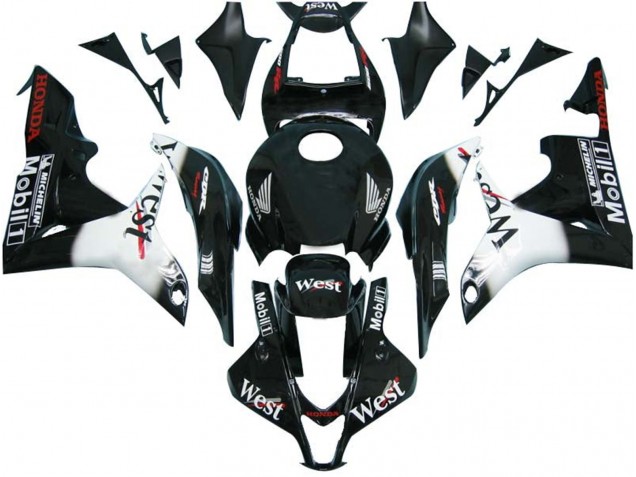 Carenagens Moto Honda CBR600RR 2007-2008 - Preto Brilhante Branco West