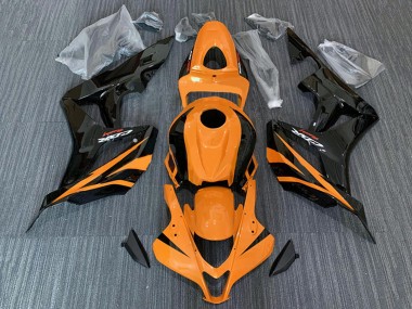 Carenagens Moto Honda CBR600RR 2007-2008 - Laranja Preto Brilhante Corrida