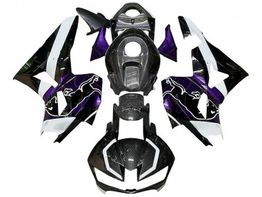 Carenagens Moto Honda CBR600RR 2013-2023 - Preto Fibra de Carbono Branco Roxo Red Bull