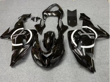 Carenagens Moto Kawasaki ZX10R 2006-2007 - Preto Brilhante Branco Circle
