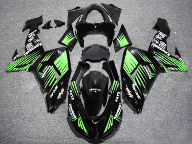 Carenagens Moto Kawasaki ZX10R 2006-2007 - Preto Brilhante Verde