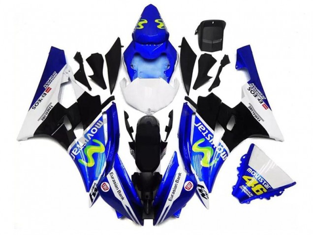 Carenagens Moto Yamaha YZF R6 2006-2007 - Azul Branco Preto Verde MoviStar ENEOS Yamalube 46