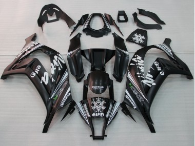Carenagens Moto Kawasaki ZX10R 2011-2015 - Preto Brilhante Branco Elf Neve Decal