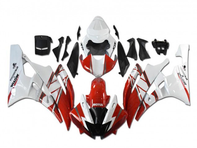 Carenagens Moto Yamaha YZF R6 2006-2007 - Branco Vermelho Preto Motul Michelin