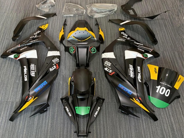 Carenagens Moto Kawasaki ZX10R 2011-2015 - Preto Fosco Branco Amarelo Verde Elf Trick Star Frtr 100