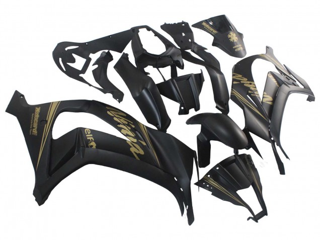 Carenagens Moto Kawasaki ZX10R 2011-2015 - Preto Fosco Ouro Neve Elf