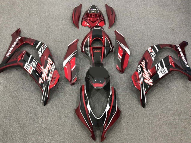 Carenagens Moto Kawasaki ZX10R 2016-2020 - Vermelho Castanho Branco Preto Brilhante