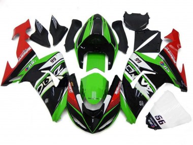 Carenagens Moto Kawasaki ZX10R 2006-2007 - Verde Branco Vermelho Preto 66