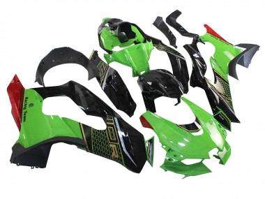 Carenagem Moto Kawasaki ZX10R 2021-2025 - Verde Preto Vermelho Honeycomb