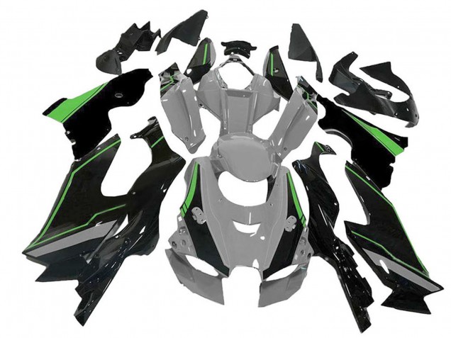 Carenagem Moto Kawasaki ZX10R 2021-2025 - Cinzento Verde Preto