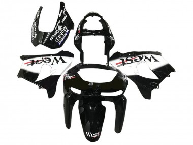 Carenagens Moto Kawasaki ZX6R 1998-1999 - Preto Brilhante Branco West