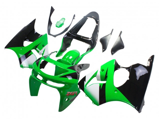 Carenagens Moto Kawasaki ZX6R 1998-1999 - Verde Branco Preto Brilhante