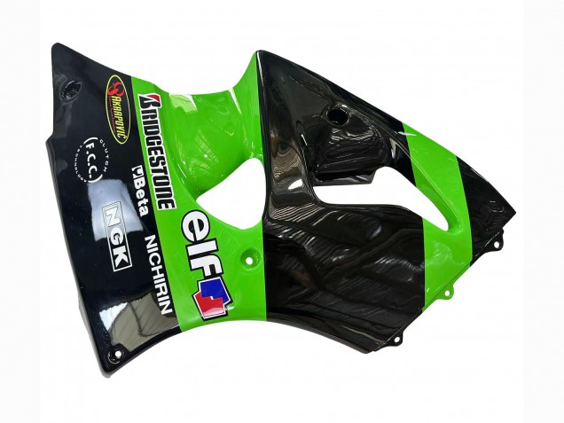 Carenagens Moto Kawasaki ZX6R 1998-1999 - Verde Preto Brilhante Elf Bridgestone