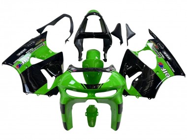 Carenagens Moto Kawasaki ZX6R 1998-1999 - Verde Preto Brilhante Elf Bridgestone
