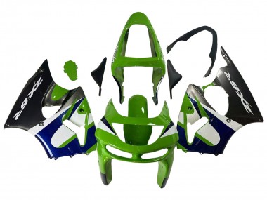 Carenagens Moto Kawasaki ZX6R 1998-1999 - Verde Branco Azul Prata Preto Brilhante