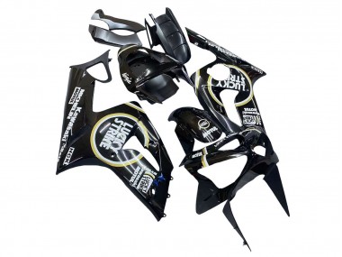 Carenagens Moto Kawasaki ZX6R 2003-2004 - Preto Brilhante Branco Motul Lucky Strike