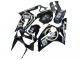 Carenagens Moto Kawasaki ZX6R 2003-2004 - Preto Brilhante Branco Motul Lucky Strike