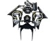 Carenagens Moto Kawasaki ZX6R 2003-2004 - Preto Brilhante Branco Motul Lucky Strike