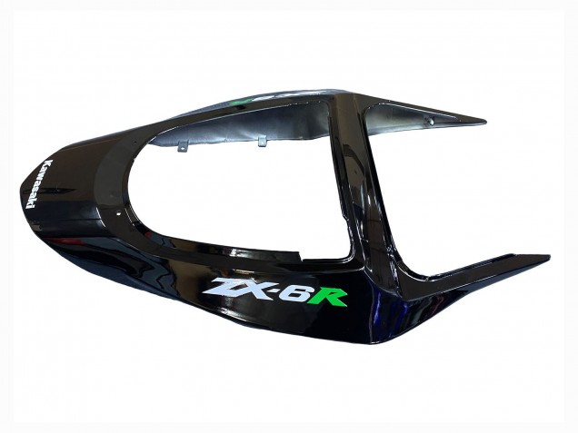 Carenagens Moto Kawasaki ZX6R 2003-2004 - Preto Brilhante Verde Chama