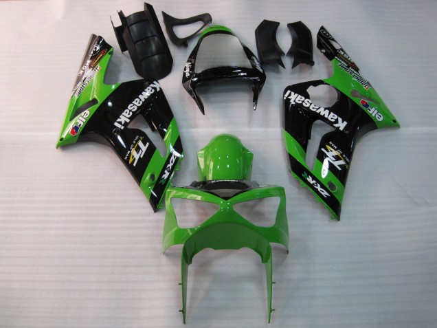 Carenagens Moto Kawasaki ZX6R 2003-2004 - Verde Preto Elf Bridgestone