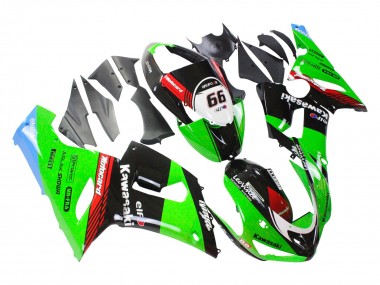 Carenagens Moto Kawasaki ZX6R 2005-2006 - Verde Vermelho Preto Elf 66